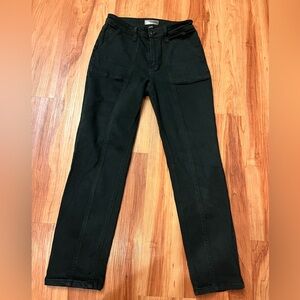 Kut from the Kloth Reese High Rise Ankle Straight Leg Black Denim Jeans
